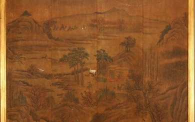 CHINESE PAINTING ON SILK MOUNTED ON BOARD