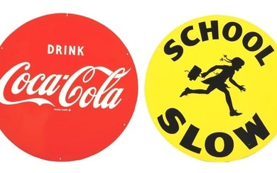COLLECTION OF 2 TIN COCA-COLA ADVERTISING SIGNS