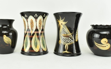 COLLECTION OF FOUR YEO POTTERY VASES AND JARS