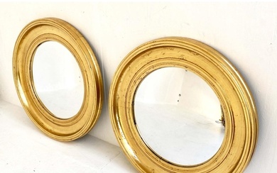 WALL MIRRORS, a pair, Regency style, gilt frames, 52cm acros...