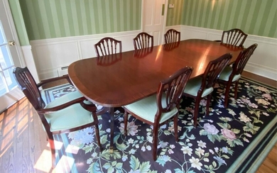 COUNCILL MAHOGANY DINING TABLE & (8) CHAIRS