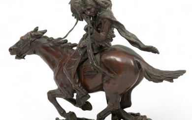 Carl Kauba (Austrian, 1865-1922) Bronze Sculpture, Ca. Early 20th C., "Running Fire", H 12" W 5" L