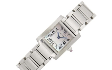 Cartier Stainless Steel and Mother-of-Pearl 'Tank Francaise' Wristwatch, Ref. 2384