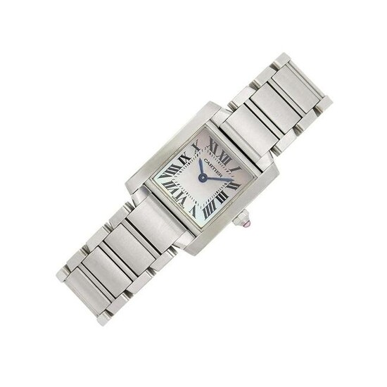 Cartier Stainless Steel and Mother-of-Pearl 'Tank Francaise' Wristwatch, Ref. 2384