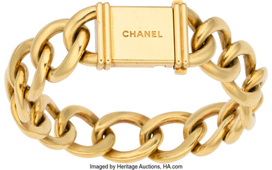 Chanel 18k Yellow Gold Chain Link Bracelet Condition: 2...