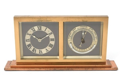 Chelsea Brass Desk Clock and Barometer