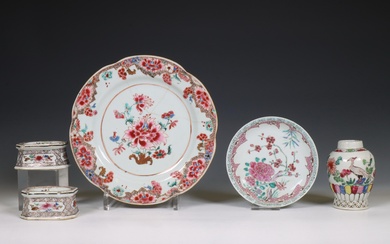 China, a small collection of famille rose porcelain, 18th-19th century