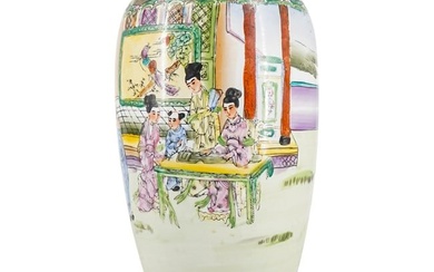 Chinese Famille Rose Medallion Meiping Porcelain Vase