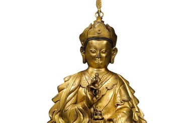 Chinese Qing Dynasty gilt bronze Buddha sitting statue