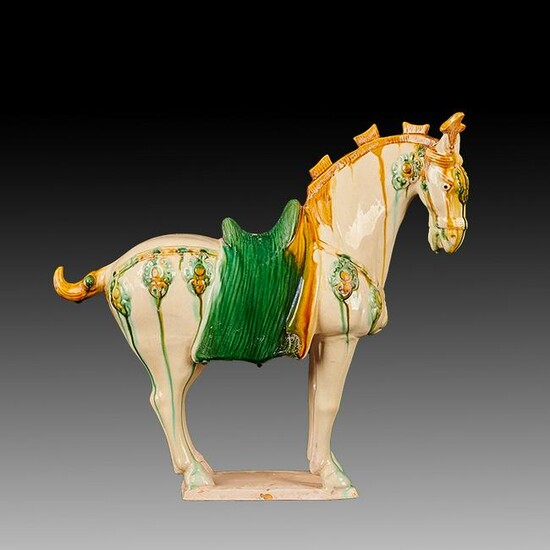 Chinese Three-colour glazed pottery Porcelain Horse.