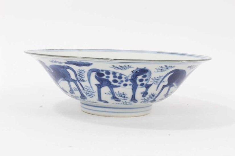 Chinese blue and white bowl, six-character Jiajing mark