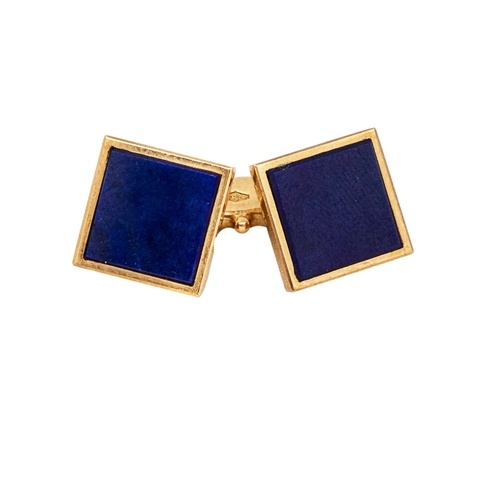 Circa 1970 A pair of lapis lazuli and 18 carat yellow gold c...