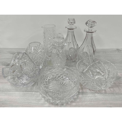 Collection of cut glass table wares