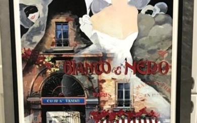 Contemporary "Bianco & Nero" Oil Painting on Canvas