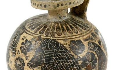 Corinthian Pottery Black-Figure Aryballos