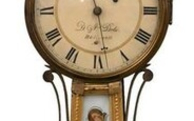 D. N. Dole Hallowell Maine Weight Driven Banjo Clock