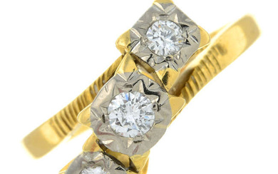 Diamond three-stone ring.