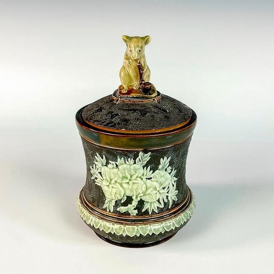 Doulton Lambeth George Tinworth Lidded Tobacco Jar