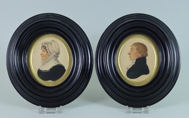 Early 19th Century English School - Two miniature watercolours...