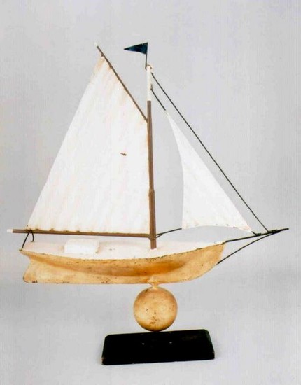 Early 20th C Massachusetts sailboat weathervane
