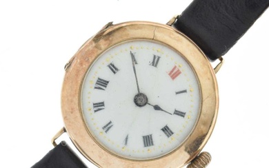 Early 20th century 9ct gold cased wristwatch