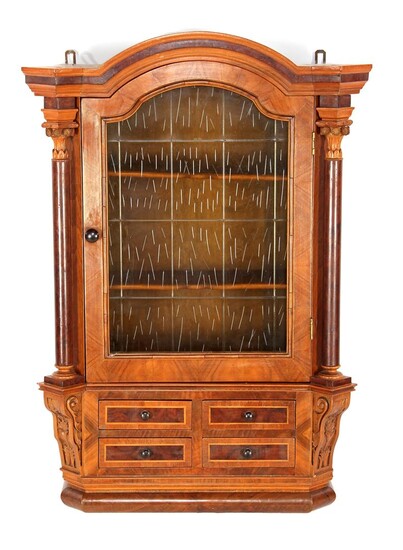 (-), Oak with walnut veneer wall display cabinet...