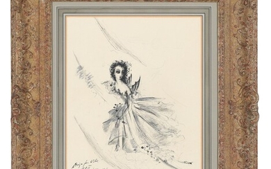 English School, 20th century, Costume design for a 'Wilis' in Giselle
