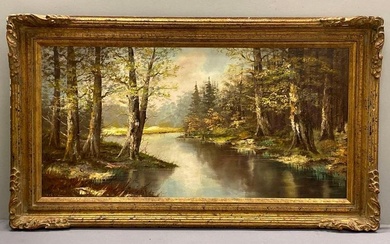Erskine Nicol Forest Riverbank Oil Painting on Canvas