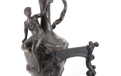 Etaine Garanti French Art Nouveau Signed Pewter Vase, Early 20th Century