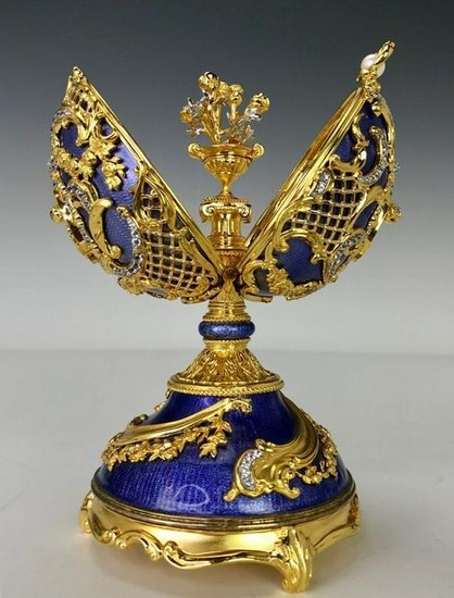 FABERGE IMPERIAL JEWELLED STERLING SILVER MUSICAL EGG