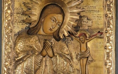 FINE RUSSIAN ICON OF THE MOTHER OF GOD, 18TH C