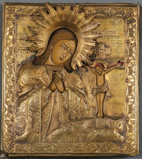 FINE RUSSIAN ICON OF THE MOTHER OF GOD, 18TH C