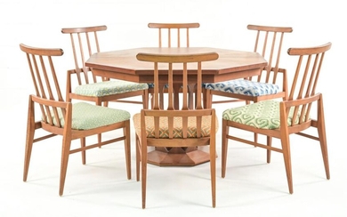 FOSTER MCDAVID DINING TABLE & (6) DINING CHAIRS