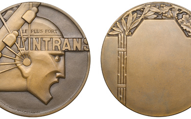 FRANCE, L’Intransigeant, 1925, an Art Deco bronze award medal by G. Contaux...