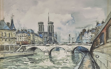 FRANK-WILL 1900 - 1951 Vue de la Seine, ile de la Cité - 1928