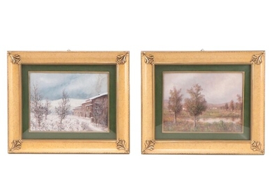 Fall and Winter Landscape Oil Paintings