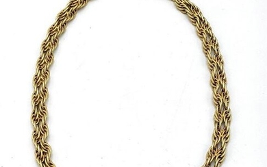 Fancy 14K Gold German Woven Link Necklace. 42.4 dwt.