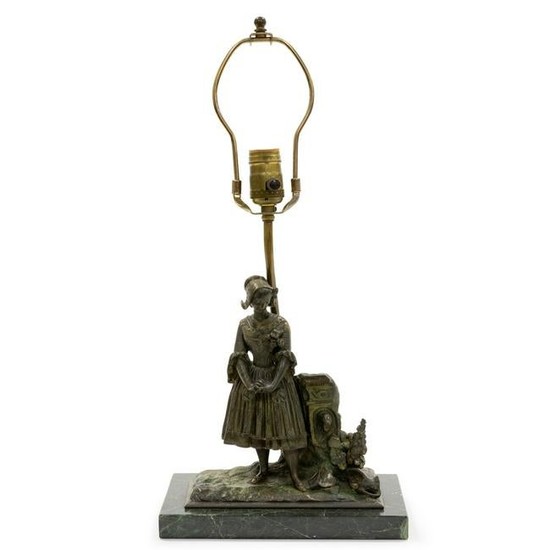 Figural Bronze Lamp