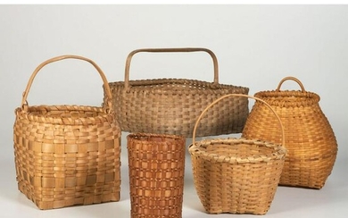 Five Split and Woven Baskets