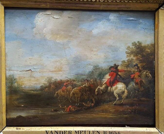 Flemish Old Master Landscape painting with Horses and