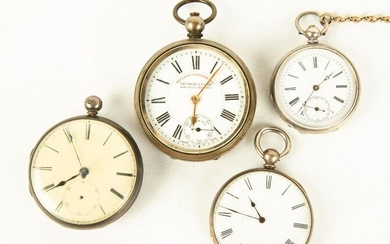 Four Coin Silver 19th Century Pocket Watches