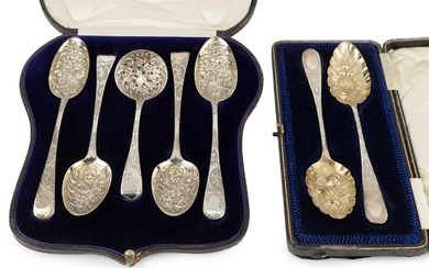 Four George III silver old English pattern tablespoons, and a...