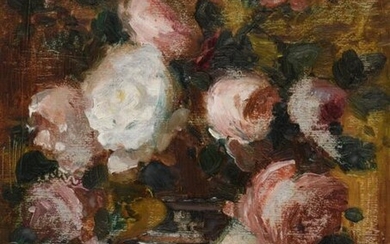 François Vernay (1821-1896). Roses dans un...