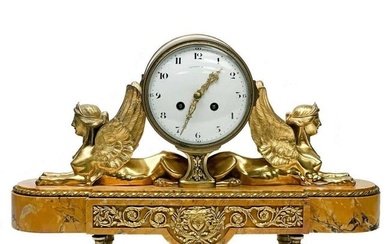 French marble and gilt bronze mantel clock, circa 1900, retailed by Tiffany & Co