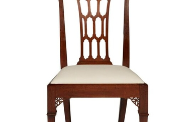 GEORGE III 'GOTHIC CHIPPENDALE' MAHOGANY SIDE CHAIR MID