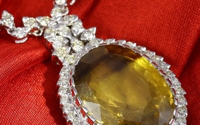 GIA Cert 32.26 ct. Large Alexandrite & Diamond Necklace