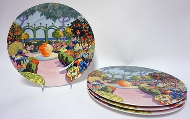 GROUP OF 4 VILLEROY AND BOCK JARDINS FRANCAIS PLATES