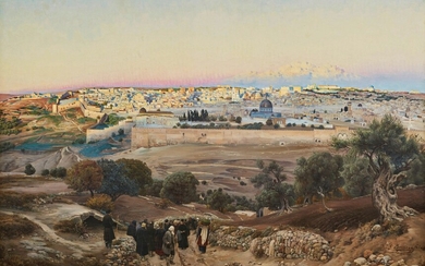GUSTAV BAUERNFEIND | JERUSALEM, FROM THE MOUNT OF OLIVES AT SUNRISE