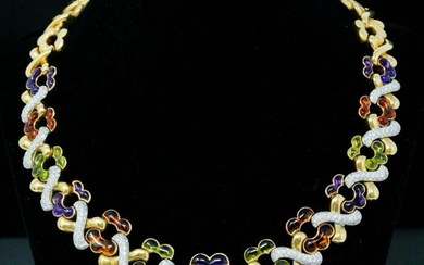Garrard 3.70ctw Diamond, Gemstone & 18K Necklace