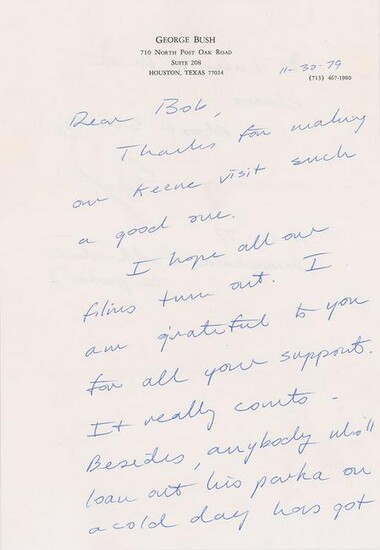 George Bush Autograph Letter Signed